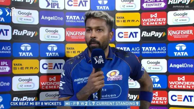 "it’s not the season": Hardik Pandya hints at early exit from MI after CSK’s defeat in IPL 2026